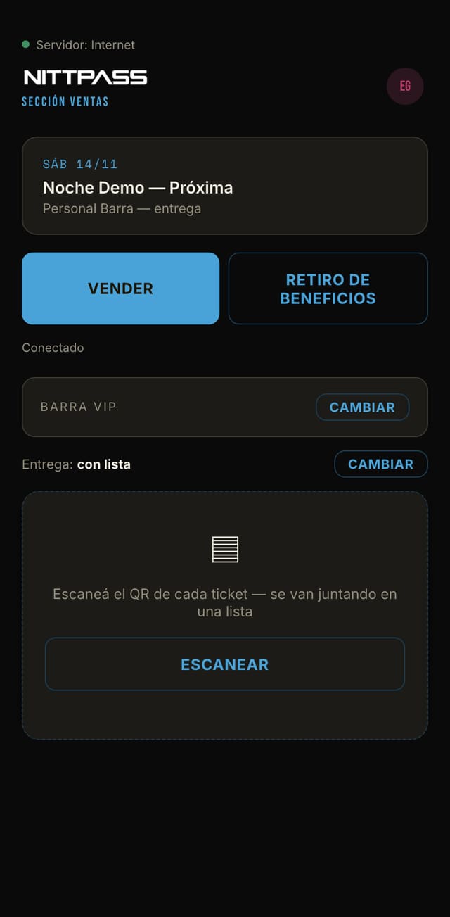 La barra lista para escanear (demo)