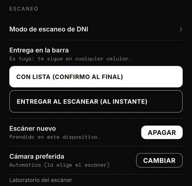Mi perfil → Escaneo (demo)